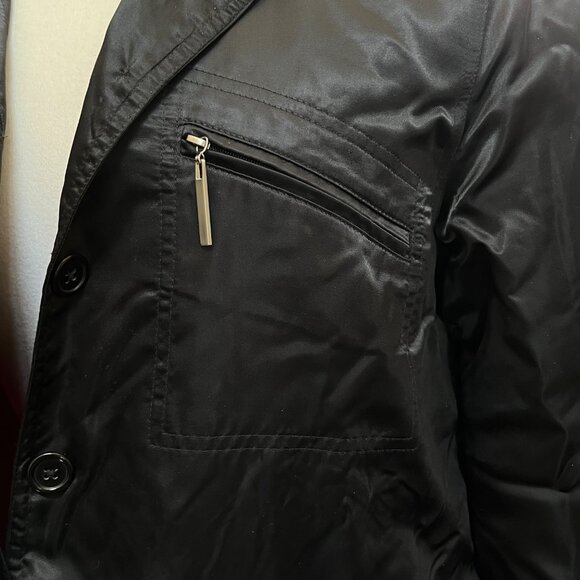 Liz‎ Claiborne Lizsport Black Nylon Satin Hot PInk Lining Womens Jacket Large - Picture 5 of 10